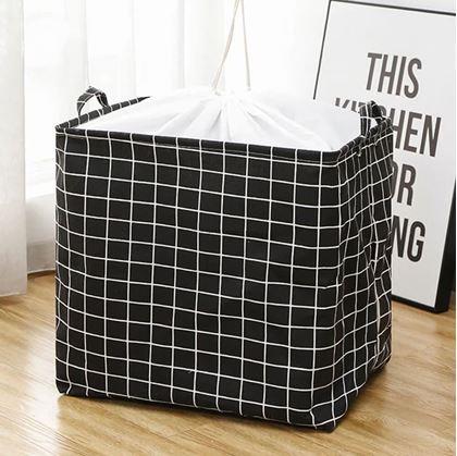 Obrázek z Úložný koš na textil se stahovací šňůrkou - kostky
