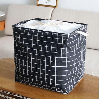 Obrázek z Úložný koš na textil se stahovací šňůrkou - kostky