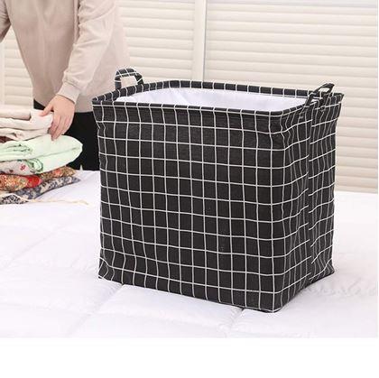 Obrázek z Úložný koš na textil se stahovací šňůrkou - kostky