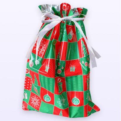 Obrázek Vánoční dárkový balicí sáček se šňůrkou - 51x39 cm