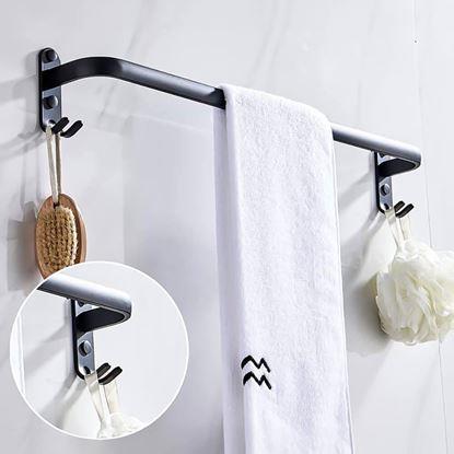 Obrázek Kovový nalepovací věšák na ručník, s háčky