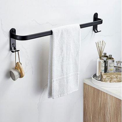 Obrázek z Kovový nalepovací věšák na ručník, s háčky