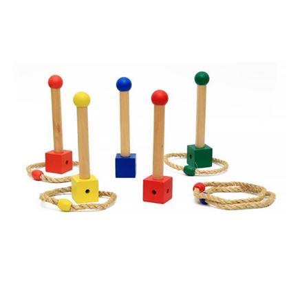 Obrázek z Dřevěná hra házení kroužků