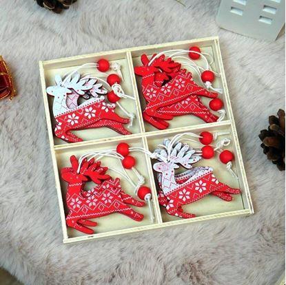 Obrázek Sada dřevěných ozdob 12 ks