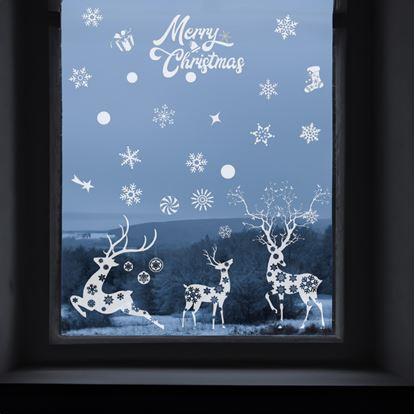 Obrázek Bílé vánoční samolepky na okno