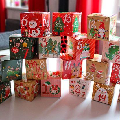 Obrázek Adventní kalendář - plnitelné krabičky 24 ks