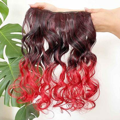 Obrázek z Clip in pás pro barevné podbarvení vlasů - hnědo-červený