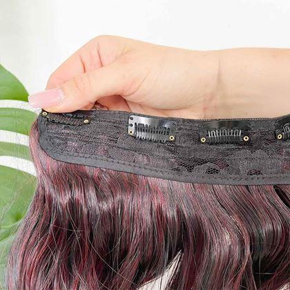 Obrázek z Clip in pás pro barevné podbarvení vlasů - hnědo-červený