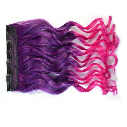 Obrázek z Clip in pás pro barevné podbarvení vlasů - fialovo-růžový