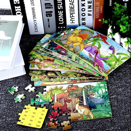 Obrázek z Dinosauří puzzle - modré