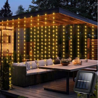 Obrázek z Solární LED závěs - 10 pramenů × 1 m  - teplá bílá
