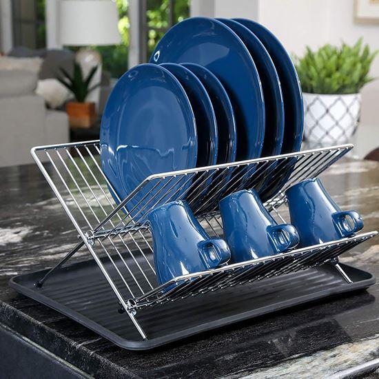 Obrázek z Nerezový odkapávač na nádobí s tácem