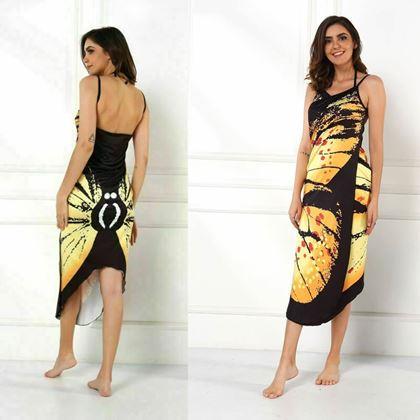 Obrázek z Plážové šaty/tunika přes plavky motýlí křídla - L-XL - žluté