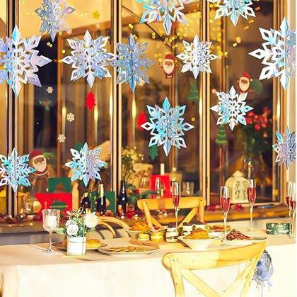 Obrázek z Závěsná dekorace sněhové vločky 6 ks