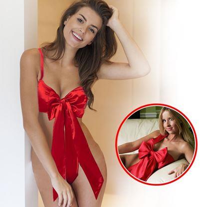 Obrázek Sexy spodní prádlo - červená dárková mašle