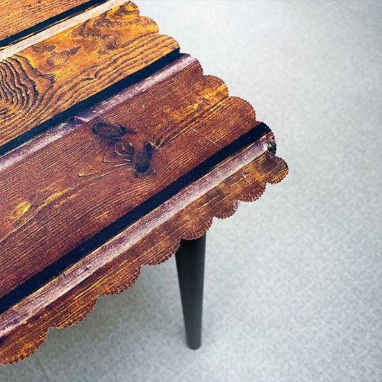 Obrázek z Dekorativní ubrus s dekorem dřeva 61 x 61 cm