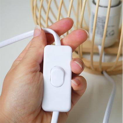 Obrázek z Bambusová stolní lampa s LED žárovkou, teplá bílá 