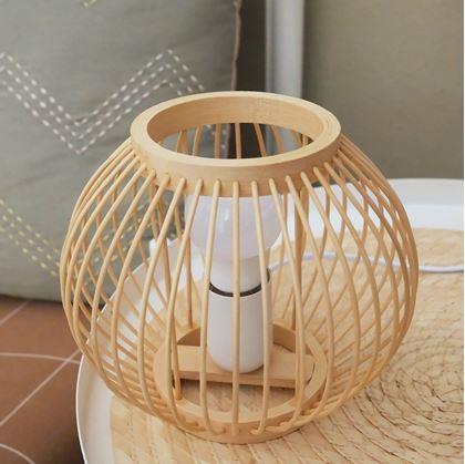 Obrázek z Bambusová stolní lampa s LED žárovkou