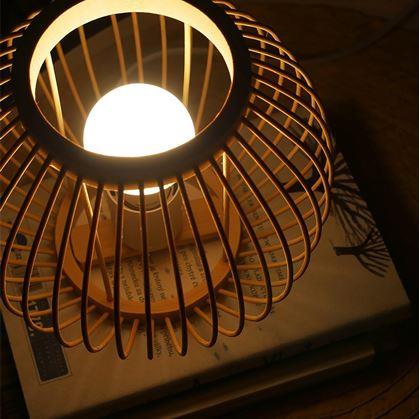 Obrázek z Bambusová stolní lampa s LED žárovkou