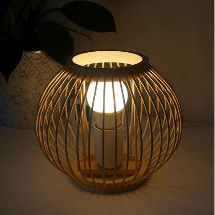Obrázek z Bambusová stolní lampa s LED žárovkou