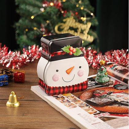 Obrázek z Plechová krabička na vánoční cukroví - sněhulák