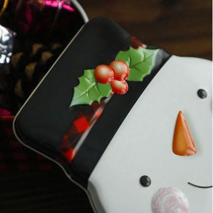 Obrázek z Plechová krabička na vánoční cukroví - sněhulák