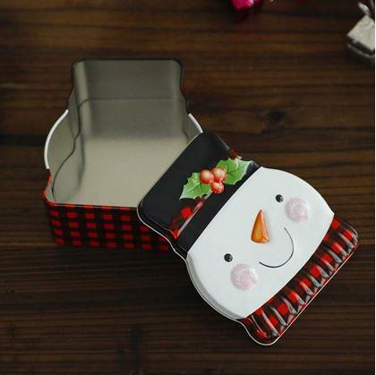 Obrázek z Plechová krabička na vánoční cukroví - sněhulák