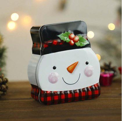 Obrázek z Plechová krabička na vánoční cukroví - sněhulák