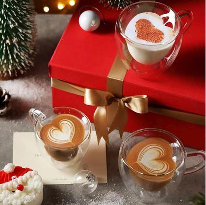 Obrázek z Skleněný hrnek s dvojitou stěnou - srdíčko