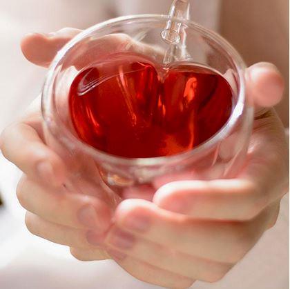 Obrázek z Skleněný hrnek s dvojitou stěnou - srdíčko