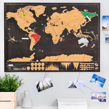 Obrázek z Stírací mapa světa deluxe - černá
