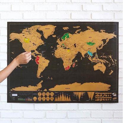 Obrázek Stírací mapa světa deluxe - černá