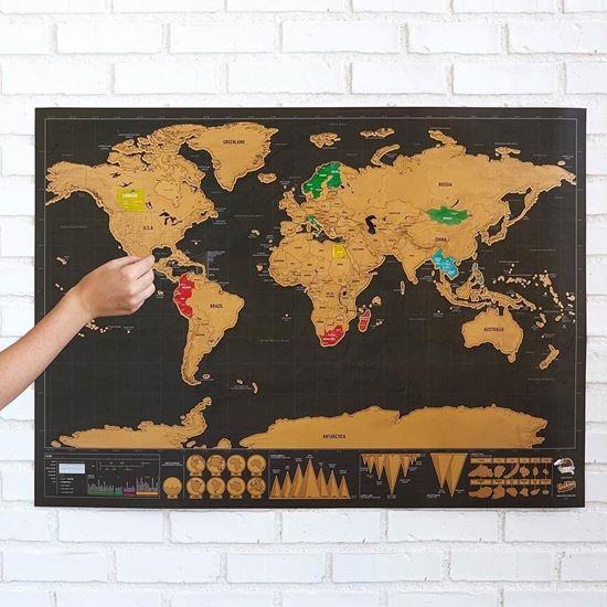 Obrázek z Stírací mapa světa deluxe - černá