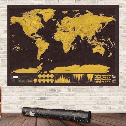 Obrázek z Stírací mapa světa deluxe - černá