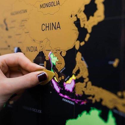 Obrázek z Stírací mapa světa deluxe - černá
