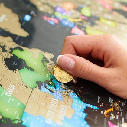 Obrázek z Stírací mapa světa deluxe - černá