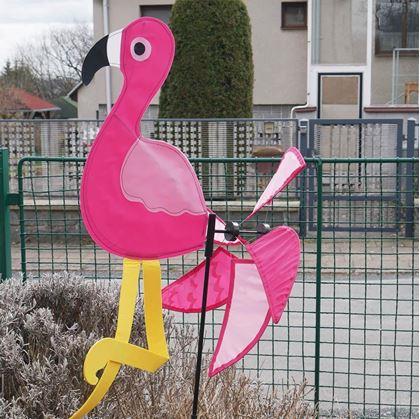 Obrázek z Větrník na zahradu - plameňák