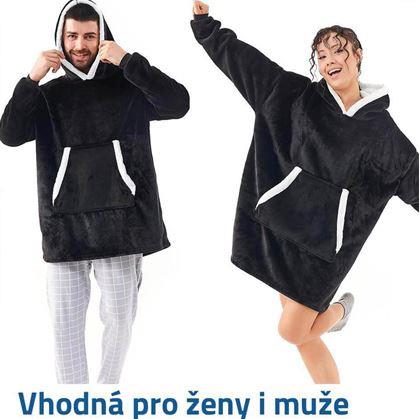 Obrázek z Hřejivá mikinová deka - černá