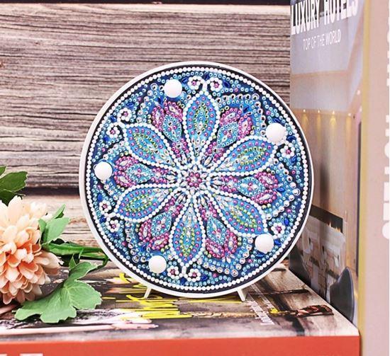 Obrázek z Diamantové malování LED lampička mandala - modro fialová