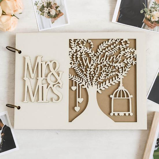 Obrázek z Dřevěná svatební kniha hostů