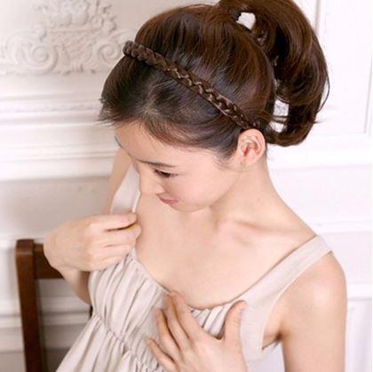 Obrázek z Čelenka s copánkem - hnědá