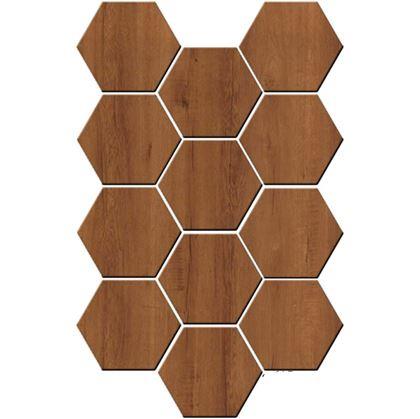 Obrázek z Tapeta hexagon 10 ks - tmavé dřevo
