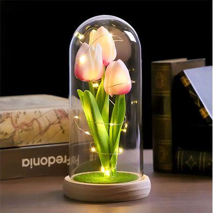 Obrázek Svítící tulipány ve skleněné kopuli