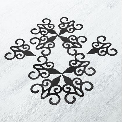 Obrázek z Zrcadlové samolepky ornamenty 10 ks - černé