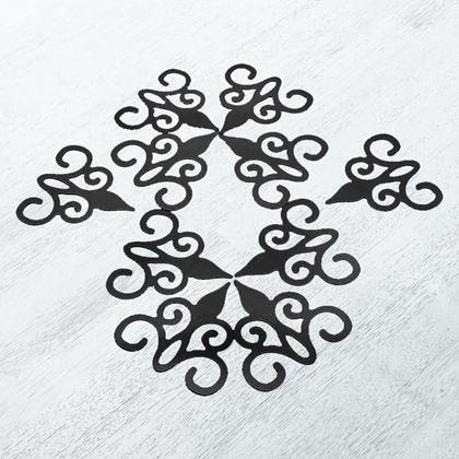 Obrázek z Zrcadlové samolepky ornamenty - černé