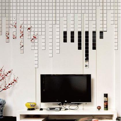 Obrázek z Zrcadlové samolepky čtverec 100 ks