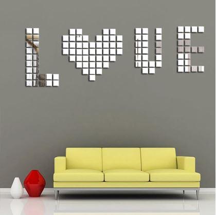 Obrázek z Zrcadlové samolepky čtverec 100 ks