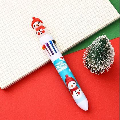 Obrázek z Vícebarevná vánoční propiska - sněhulák