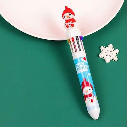 Obrázek z Vícebarevná vánoční propiska - sněhulák