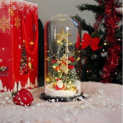 Obrázek z Svítící vánoční stromeček ve skleněné váze v dárkovém balení